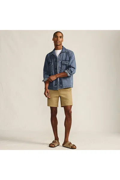 Lands' End Men's Denim Utility Shirt Jacket In Blue