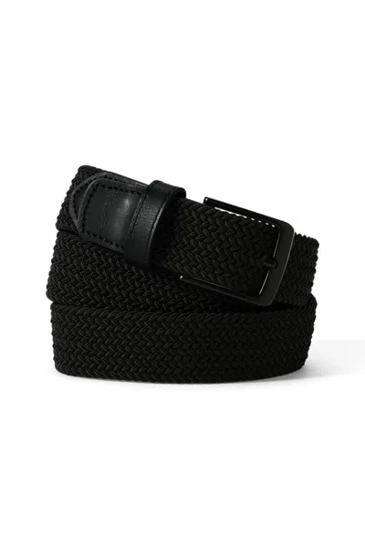 Lands' End Men's Elastic Braid Belt In Black
