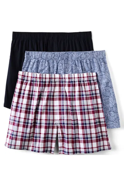 Lands' End Men's Essential Boxer 3 Pack In Multi