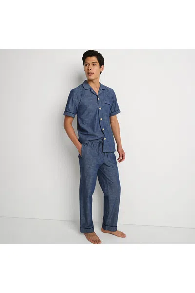 Lands' End Men's Essential Pajama Pants In Blue