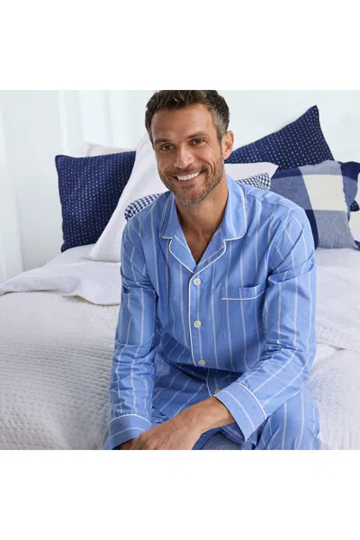 Lands' End Men's Essential Pajama Shirt In Blue