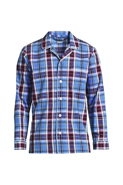 Lands' End Men's Essential Pajama Shirt In Blue