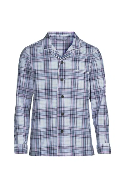 Lands' End Men's Essential Pajama Shirt In Blue