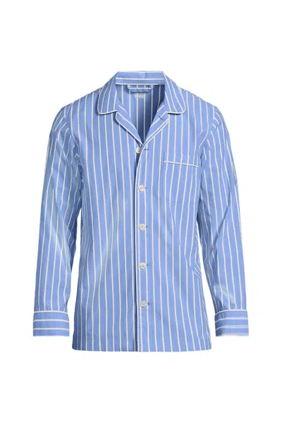 Lands' End Men's Essential Pajama Shirt In Blue