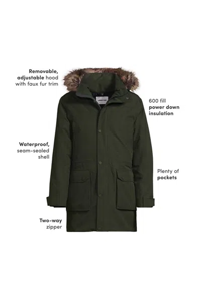 Lands' End Men's Expedition Waterproof Down Parka In Green