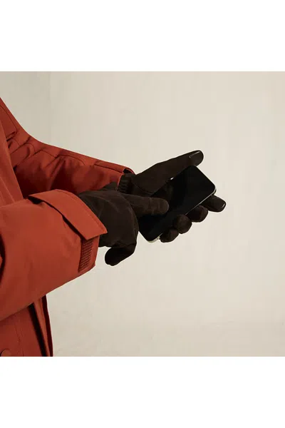 Lands' End Men's Ez Touch Suede Gloves In Brown