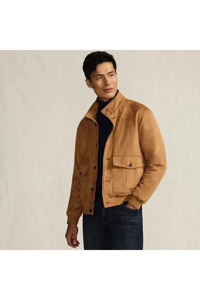 Lands' End Men's Faux Suede Jacket In Brown