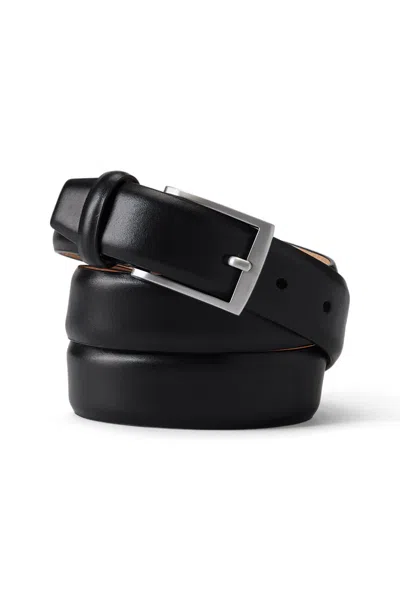 Lands' End Men's Feather Edge Dress Belt In Black