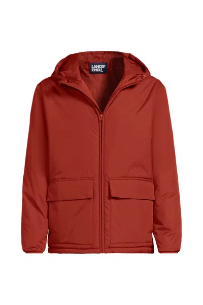 Lands' End Men's Featherfree Insulated Hooded Jacket In Red