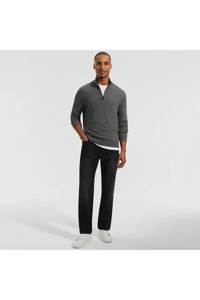 Lands' End Men's Fine Gauge Cashmere Quarter Zip In Gray