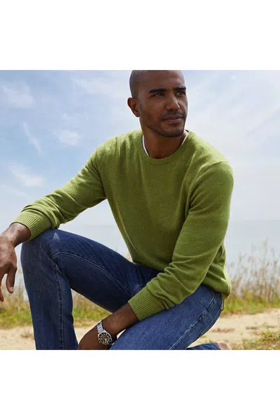 Lands' End Men's Fine Gauge Cashmere Sweater In Green