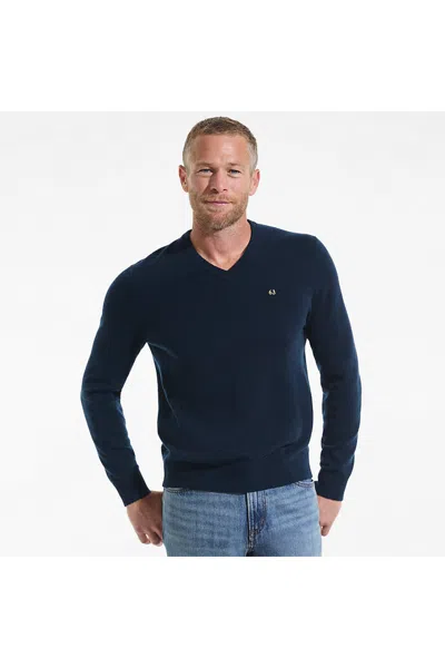 Lands' End Men's Fine Gauge Cashmere V-neck Sweater In Blue