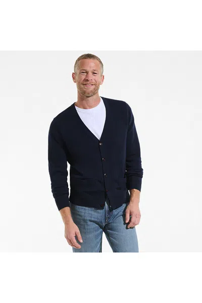 Lands' End Men's Fine Gauge Cotton Cardigan In Blue