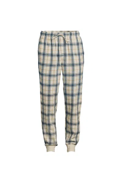 Lands' End Men's Flannel Jogger Pajama Pants In Multi
