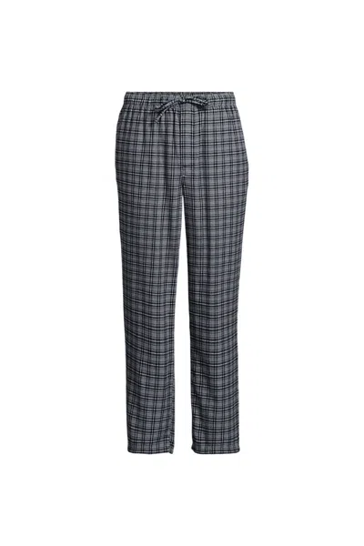 Lands' End Men's Flannel Pajama Pants In Gray