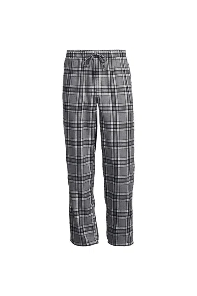 Lands' End Men's Flannel Pajama Pants In Gray