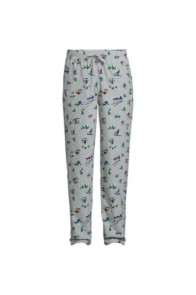 Lands' End Men's Fleece Pajama Pants In Gray