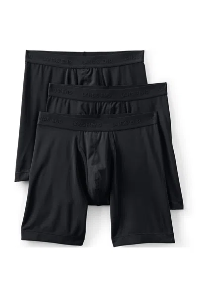 Lands' End Men's Flex Performance Boxer Brief 3 Pack In Black