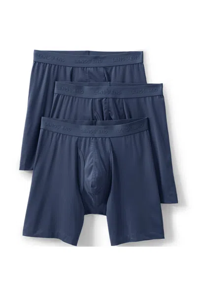 Lands' End Men's Flex Performance Boxer Brief 3 Pack In Blue