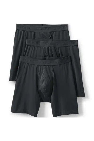 Lands' End Men's Flex Performance Boxer Brief 3 Pack In Black