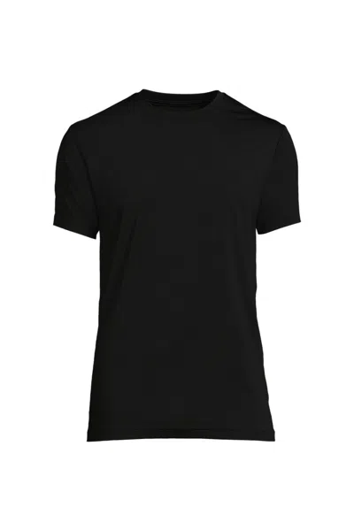 Lands' End Men's Flex Performance Crewneck Undershirt In Black