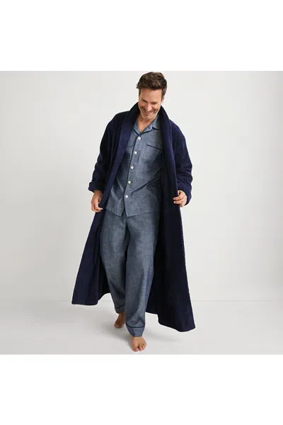 Lands' End Men's Full Length Turkish Terry Robe In Blue