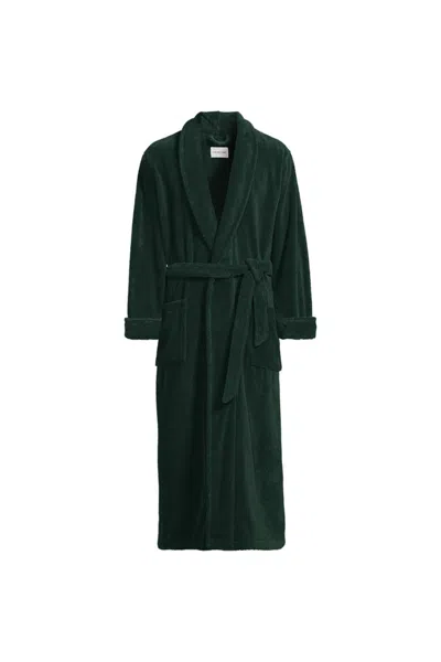 Lands' End Men's Full Length Turkish Terry Robe In Green
