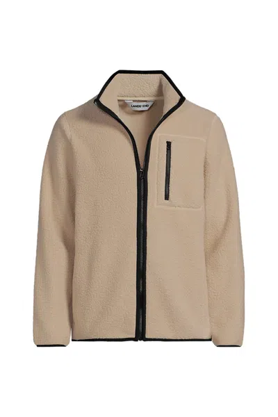 Lands' End Men's Full Zip Sherpa Fleece Jacket In Pink