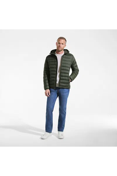 Lands' End Men's Hooded Wanderweight Packable Down Jacket In Green