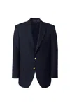 Lands' End School Uniform  Tailored Fit Hopsack Blazer In Blue