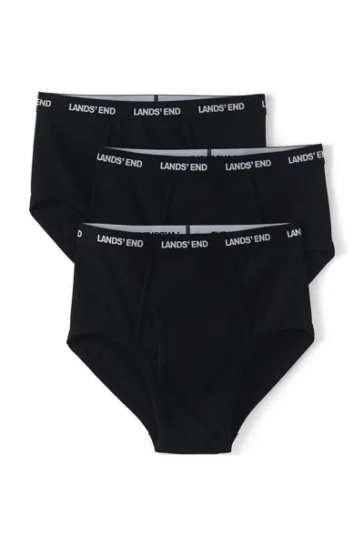 Lands' End Men's Knit Briefs 3 Pack In Black
