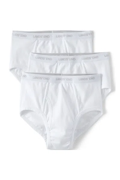 Lands' End Men's Knit Briefs 3 Pack In White