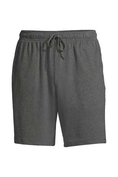 Lands' End Men's Knit Jersey Pajama Shorts In Gray