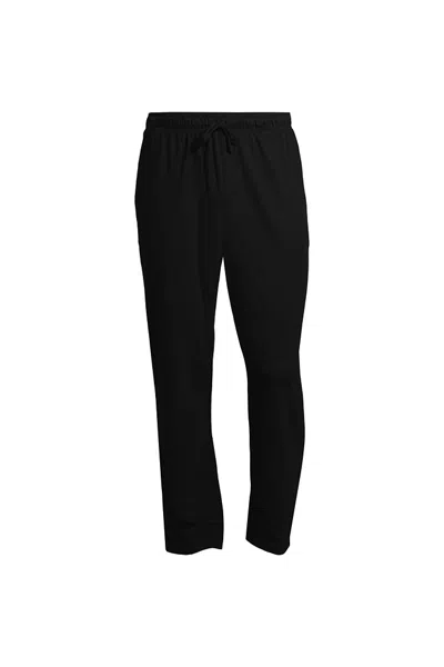Lands' End Men's Knit Jersey Sleep Pants In Black