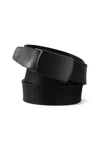 Lands' End Leather Adjustable Slide Belt In Black