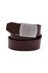 Lands' End Leather Adjustable Slide Belt In Brown