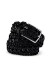 Lands' End Men's Leather Braid Belt In Black