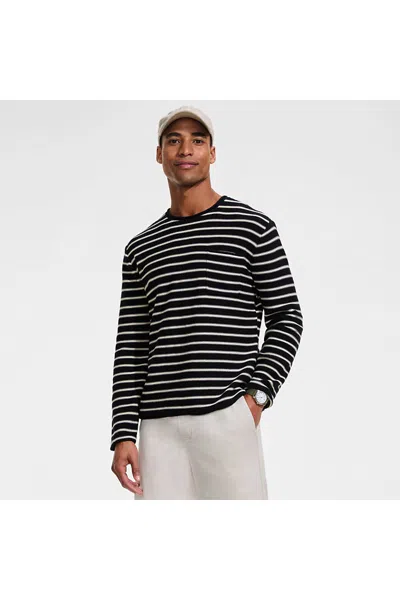 Lands' End Men's Long Sleeve Cotton Rollneck Sweater In Black