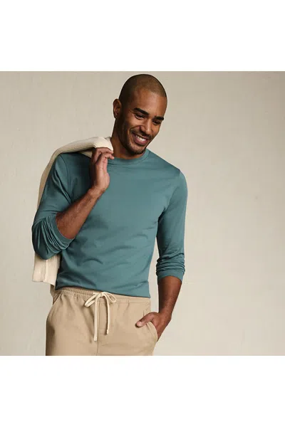Lands' End Men's Long Sleeve Cotton Supima Tee In Green