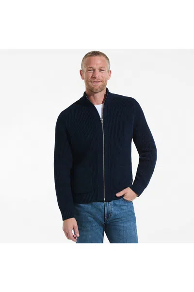 Lands' End Men's Long Sleeve Drifter Full Zip Cardigan Sweater In Blue