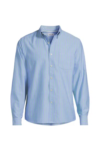 Lands' End Men's Long Sleeve Easy Fit Sail Rigger Oxford Shirt In Blue
