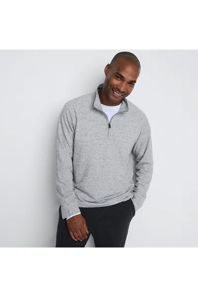 Lands' End Men's Long Sleeve Flex Performance Quarter Zip In Gray