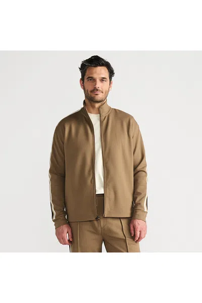 Lands' End Men's Long Sleeve Knit Twill Track Full Zip In Brown
