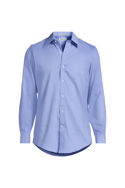 Lands' End Men's Long Sleeve No Iron Pinpoint Stay Collar Dress Shirt In Multi