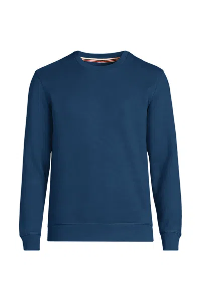 Lands' End Men's Long Sleeve Serious Sweats Crew Sweatshirt In Blue