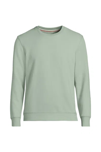 Lands' End Men's Long Sleeve Serious Sweats Crew Sweatshirt In Blue