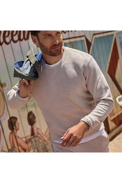 Lands' End Men's Long Sleeve Serious Sweats Crew Sweatshirt In White