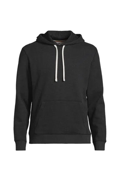 Lands' End Men's Long Sleeve Serious Sweats Pullover Hoodie Sweatshirt In Black