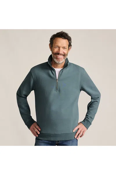 Lands' End Men's Long Sleeve Serious Sweats Quarter Zip Sweatshirt In Green