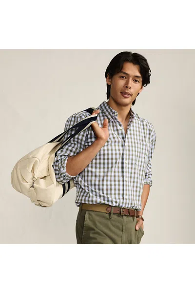 Lands' End Men's Long Sleeve Tailored Fit Travel Kit Shirt In Multi